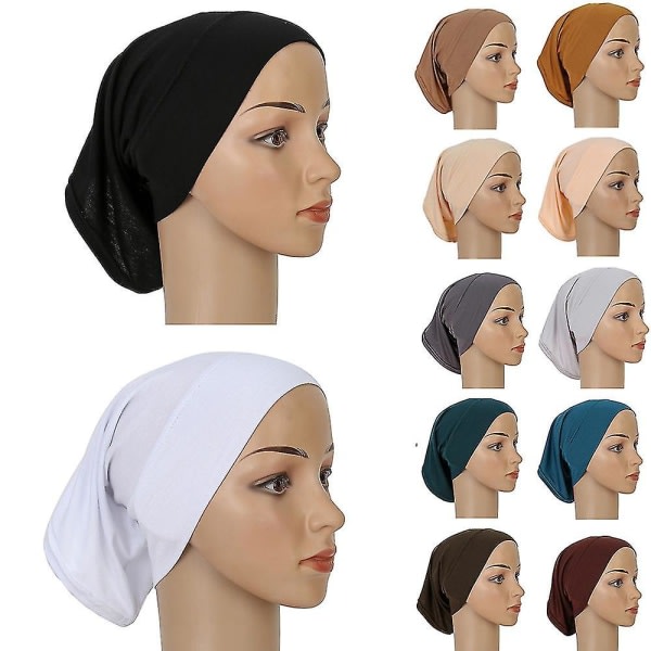 Ramadan Hijab Under Cap Cover Omedelbar Bomullshuva Hijab För Kvinnor Muslimska Turban Cap Turbante Muslim Kvinnor Hijab