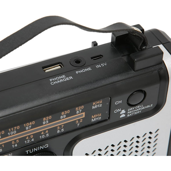 Bärbar LED Handvev Radio AM FM SW Sol Dynam Outdoor Nödradio med Bärbar Ficklampa