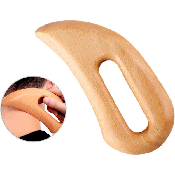 Træmassageværktøj til lymfedrænage, håndholdt Gua Sha-skrabning