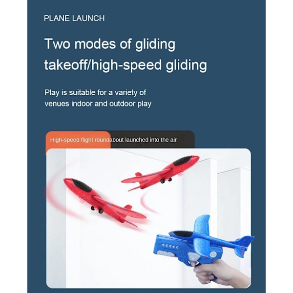 1 stk. Blå Pakke Flylanserer Leke Fly Skumglidefly Katapult, Gutter Jenter Bursdagsgave (Blå)