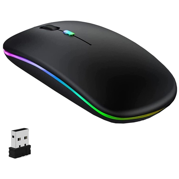 Trådløs mus egnet for bærbar PC kan lade LED Bluetooth-mus trådløs ultratynn/dempet trådløs mus
