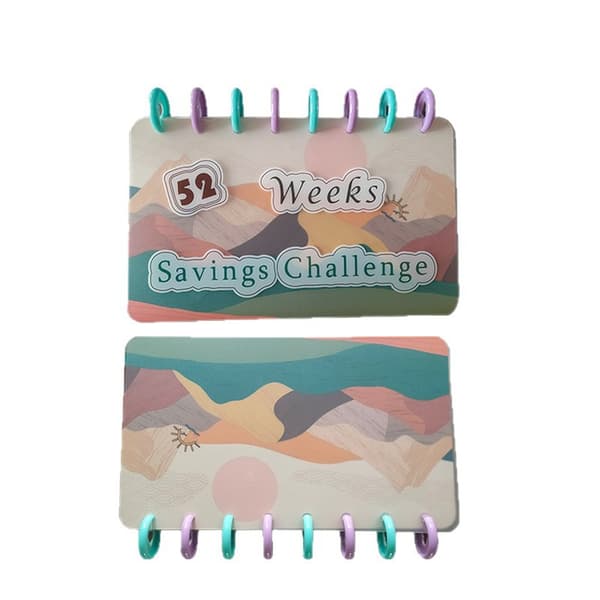52 Ukers Spareutfordring Plan Oppbevaringsnotatbok 52-week savings challenge