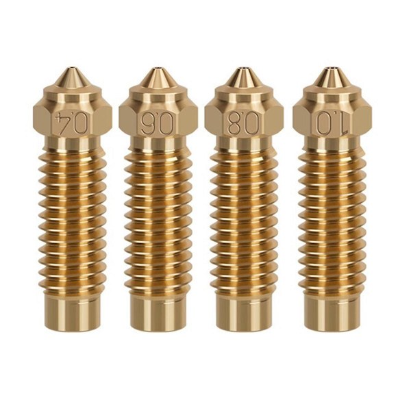 10 st olika storlekar munstycken för Neptune 4 Plus/Max 3D-skrivare mässingsmunstycken 0,4/0,6/0,8/1,0 mm Gold