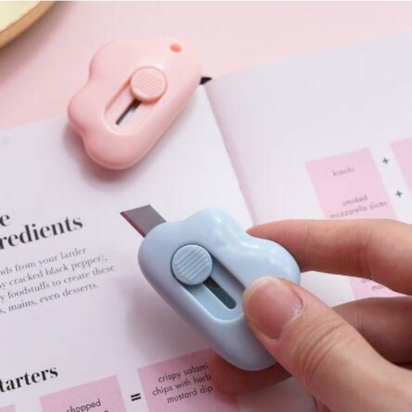 3 STK Mini Cloud Portable Box Cutter Søt Papir Cutter Cutting Paper Blade Kontor Skolerekvisita Skrivesaker gave