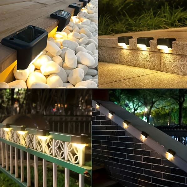 12 Stykker Solcelle Udendørslys Sæt Hjem Have Dekorative Lys til Gårdhave Altan Trapper White Shell White Light 12 Pieces