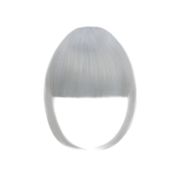 Clip-in Hår Bangs Extensions Fransk Hår Bangs Stilig Hår Bangs Hårdeler sølvgrå silvergrey 28cm