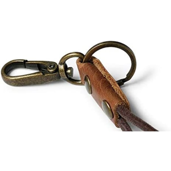 Nahkainen Lanyard-vintage-nahkainen avaimenperä metallihummerin ja avaimenperän kanssa