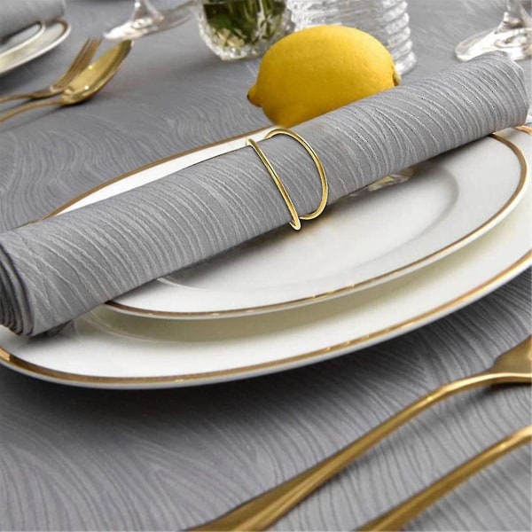 12 Pack Simple Design Kultaiset lautasliinasormukset häiden kiitospäivän joulujuhlapöytään