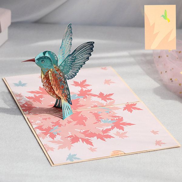 Hummingbird Pop Up -kortti Äitienpäivä onnittelukortti äidille tai W A