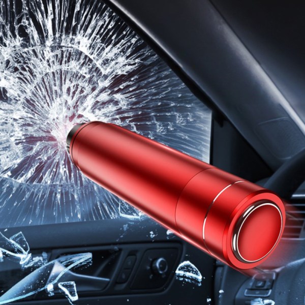 Bilsikkerhetshammer Bilvindusbryter Nødhammer sikkerhetsbelte Red