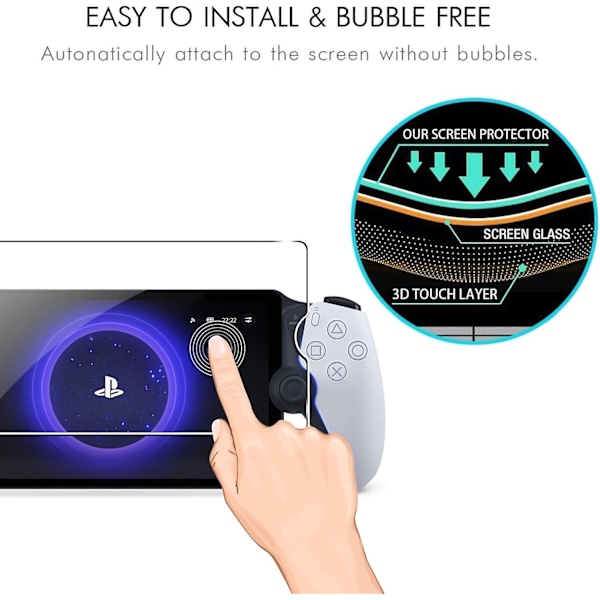 Skærmbeskytter hærdet glas kompatibel til Playstation Portal 3-pak Transparent Hd Klar anti-ridse Skærmbeskytter til Ps Portal Remote
