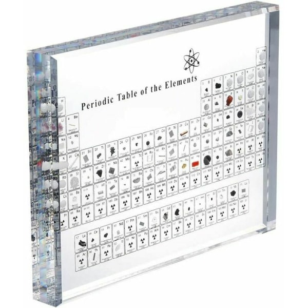 Akryl periodisk system af rigtige grundstoffer, kemiske grundstoffer display, periodisk system af grundstoffer, skolelektioner, fødselsdagsgave