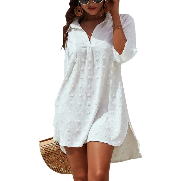 Spetsskjorta Slip Top, Beach Dress, White M