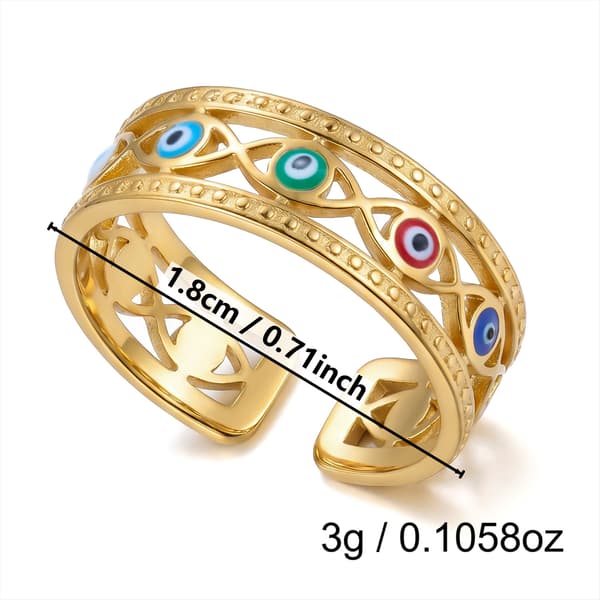Boho Geometrisk Ring Sæt i Rustfrit Stål, Stabelbar Justerbar Åben Ring til Mænd og Kvinder #6