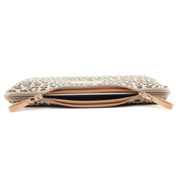 Canvas Fabric Fashionable Leopard Print Style 15.6 Inch Laptop Case Computer Protective Case Bag Cover