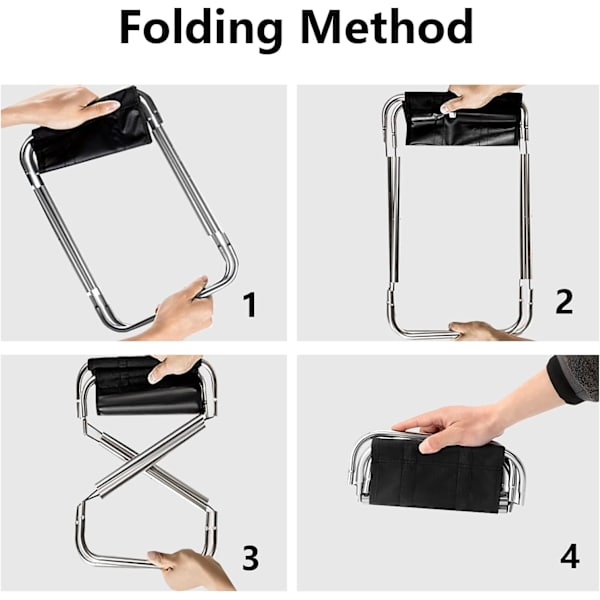 Foldbar Campingstol i Aluminium Legering Udendørs Mini Fiskestol Let Bærbar Stole