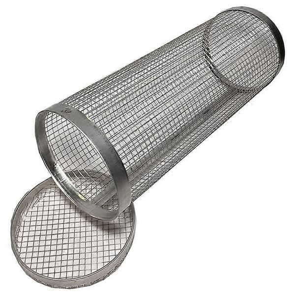 BBQ Røget Net Grill Cylinder Rustfrit Stål Grillrist Bål Grillspand Camping Pic