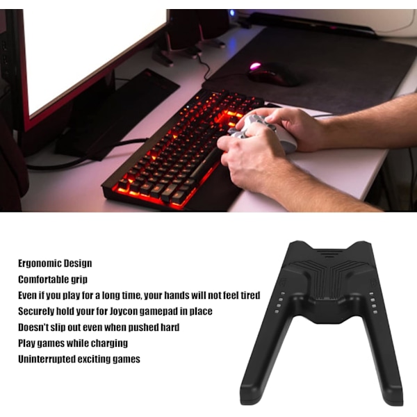 Dual Grip Joycon -latausohjain Switchille, Type C mukavuusote Left Right Joycons -laturi Kannettava ohjainpidike