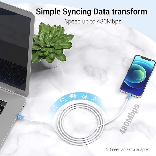 IPhone 20W snabbladdningskabel 2-pack USB-C till Lightning-kabel (2m) Snabbladdning - Perfekt white