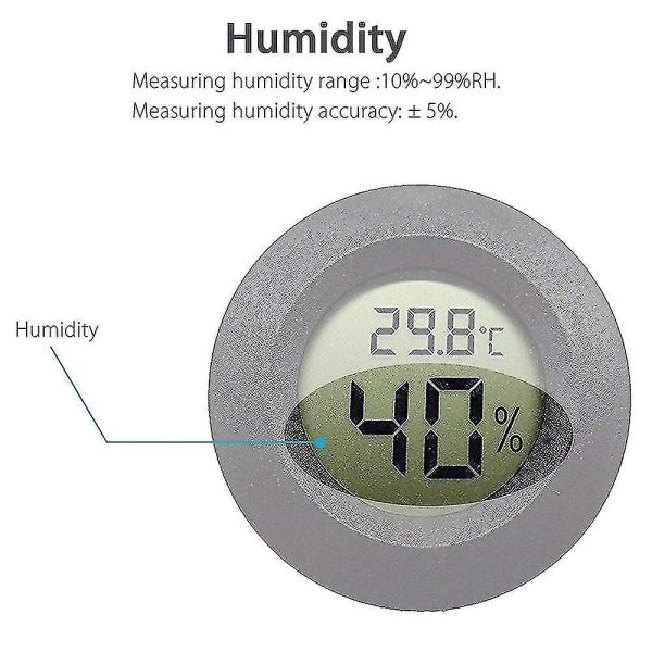 2-pack Mini Hygrometer Termometer Digital LCD-monitor, fuktighetsmätare