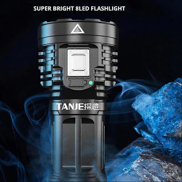 Supertehokas 12000000LM Taskulamppu 8 LED USB Ladattava Taktinen
