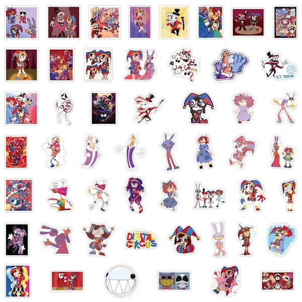 100X The Amazing Digital Circus Graffiti Kirja Puhelin Kitara Hydro Flasks Tarrat