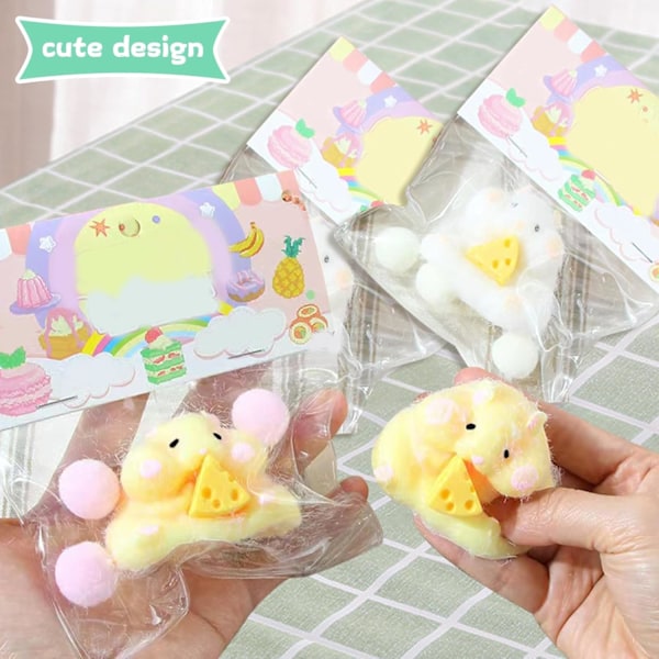 2 stk. Bløde Hamster Squishies, Stressaflastende Hamster Legetøj, Fidget Squishies Legetøj Hamster til Børn & Voksne Squishies Sensory Legetøj