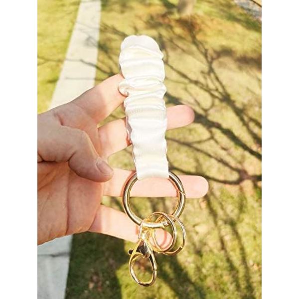13 cm armbånds nøglering elastisk scrunchie armbånd multifunktionel nøglering til kvinder