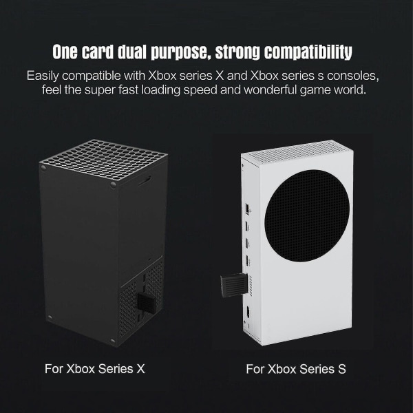 Bærbar 1TB Ekstern SSD for Xbox Series X/S, Ekstern Konsoll Harddisk Konverteringsboks M.2 Utvidelseskortboks 32G Båndbredde