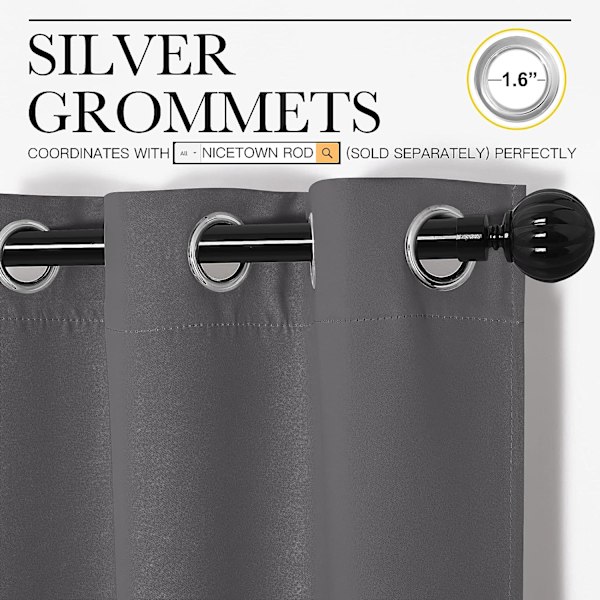 Varmeisolerende Grommet-gardiner for soverommet