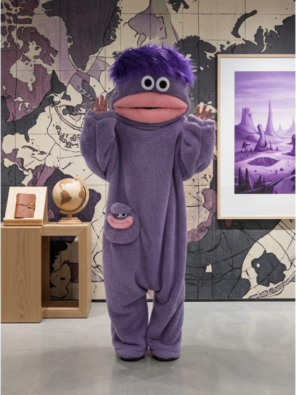 Lilla og korall pyjamas-onesie Asian One size 【Purple】