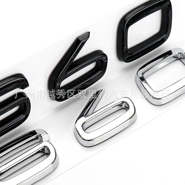 3D svarta bilbagagebokstäver för Volvo C30 V40 V50 V60 V90 S40 S60 S80 S90 Xc40 Xc60 Xc90 Emblem Logo Badge Sticker Tillbehör Volvo 176x22mm Volvo 176x22mm Glossy Black