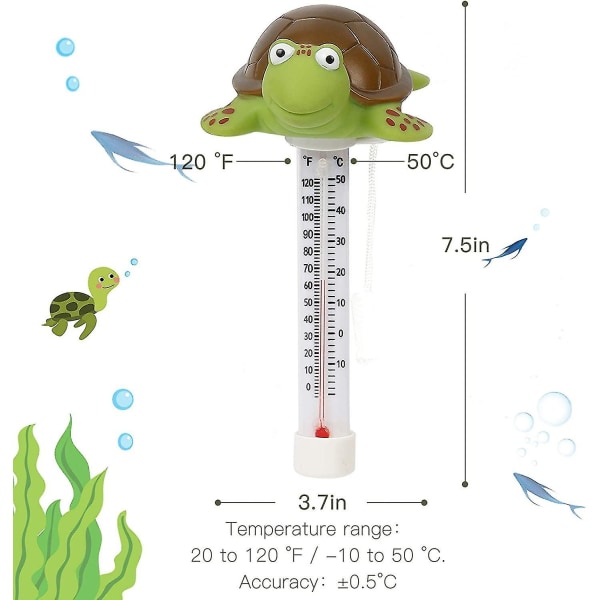 Flytande pooltermometer, dammvattentermometer med snöre, baby