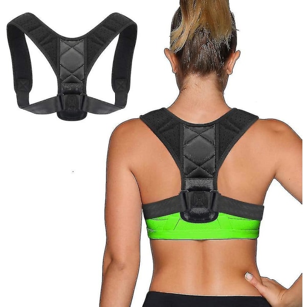 Holdningskorrigering for kvinner og menn - Komfortabel øvre ryggbandasje Justerbar ryggstøtte for Nec