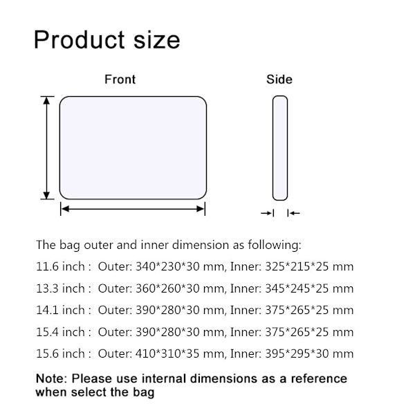 11-15,6 tum väska fodral Laptop CASE 15,4 tum Mörkgrå Dark Grey 15.4 inches
