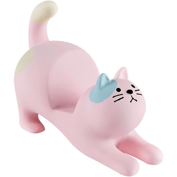 Rosa Katt Smartphone Stativ for Skrivebord, Søt Kawaii Telefonholder for iPad, iPhone, Huawei, Samsung, Xiaomi, 2 i 1 Nydelig Dyr Skrivebordsdekorasjon Hjem Pink