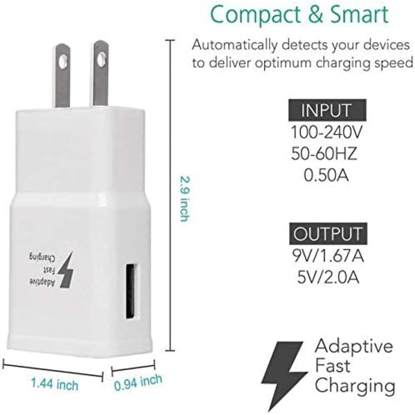 USB-vegglader for Samsung Adaptive Fast Charging for Samsung Galaxy