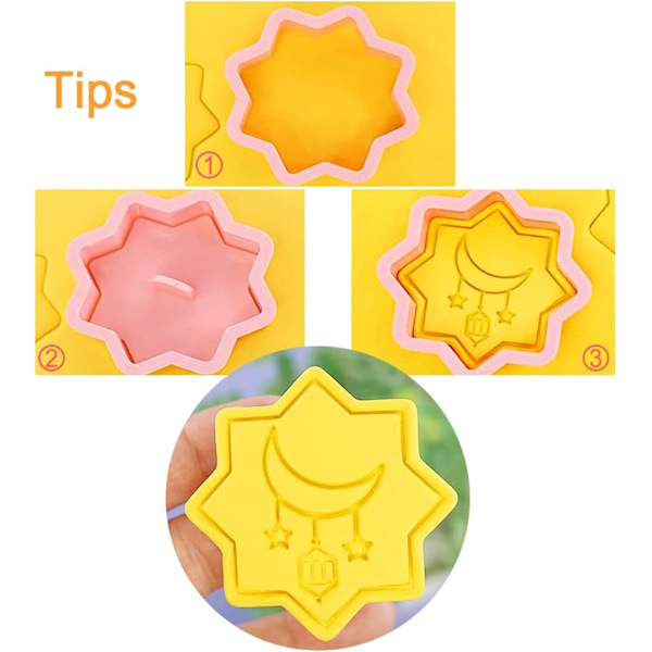 8-deliga Eid Mubarak Kakformar Set 3D Islamisk Ramadan Kakform