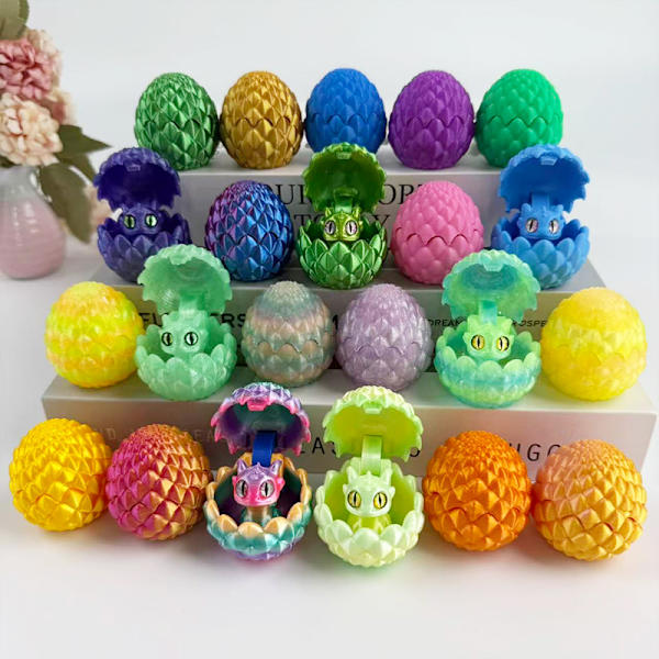 8 stk. påskedragelegesæt - 4 drager + 4 æg samleobjekter 4 dragons + 4 eggs