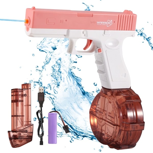 Elektrisk Vannpistol Glock Automatisk Vannblåser Badeleker Strandleker for Barn - blue