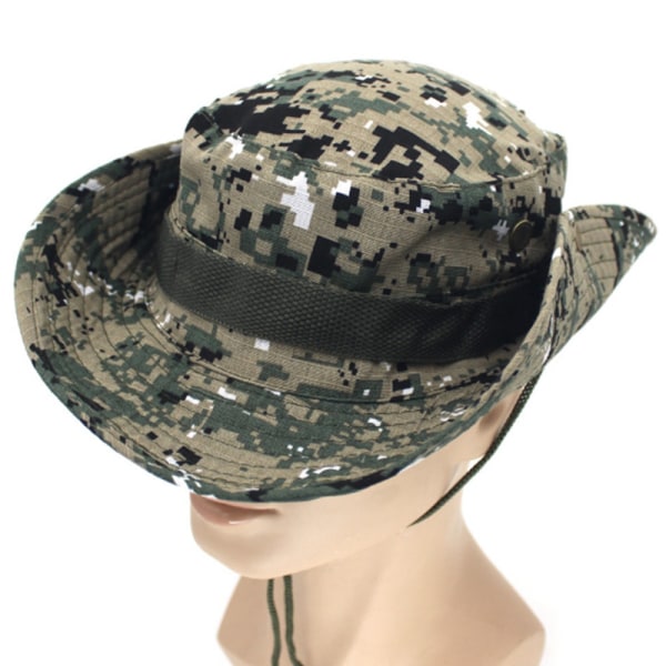 Mænd Casual Hatte Bred Stribet Cap Military Camo H Army Green - Digital