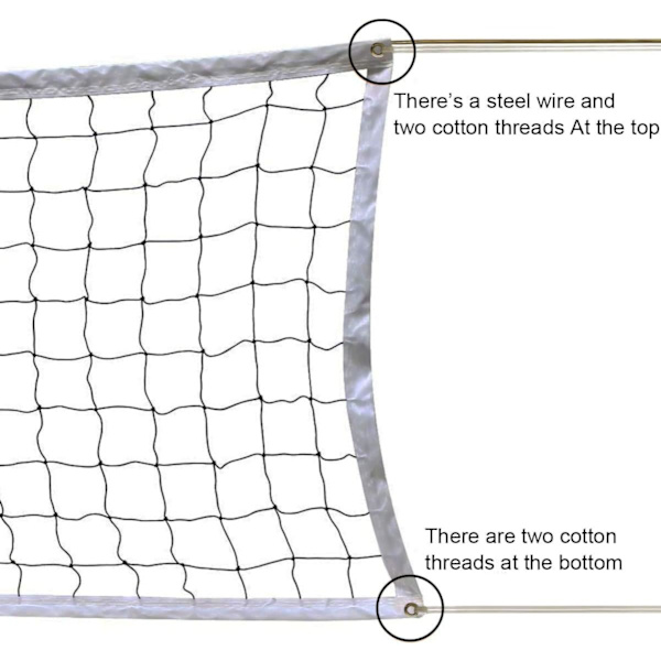 9,5 m x 1 m strandvolley net med volleyball stativ til volleyball ba