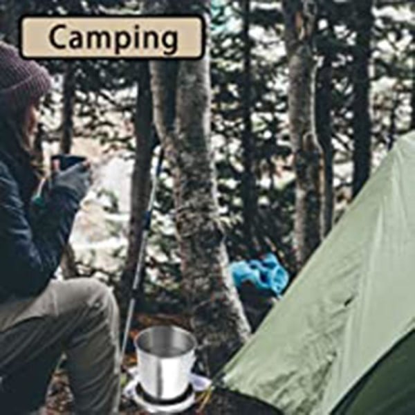Campingkopp i rostfritt stål - Kompakt och lätt resemugg