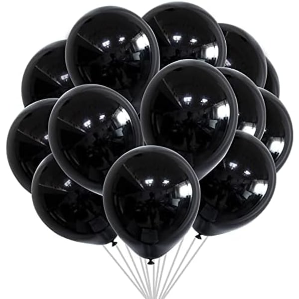 10 tommer sorte festballoner 100 stk