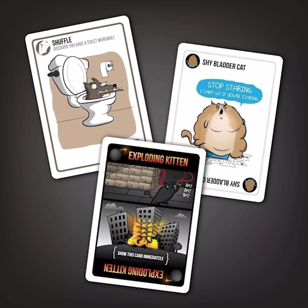Exploding Kittens NSFW - AIKUISTEN Venäläinen ruletti -korttipeli, aikuisten juomapeli - Aikuisten ja teinien korttipeli - 2-5 pelaajaa black cat