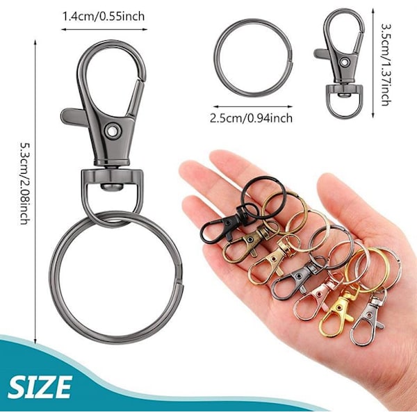 140 kpl Avaimenperät Karabiner Avaimenperä Snap Hook Hummerlukko Avaimenperä Clip Avaimenperä Avaimenperälle