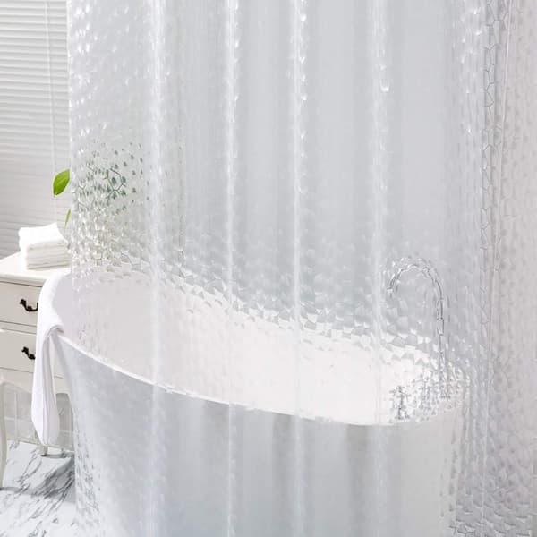 Duschdraperi Vattentätt Transparent Badrum EVA Anti Mögel Mögelresistent Inkluderar Ringar 180x180 Cm