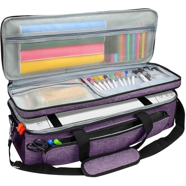 Case, For Cricut Explore Air 1 2 3, kaksikerroksinen laukku, joka on yhteensopiva Cricut Maker 1 2 3:n kanssa ( väri: violetti )