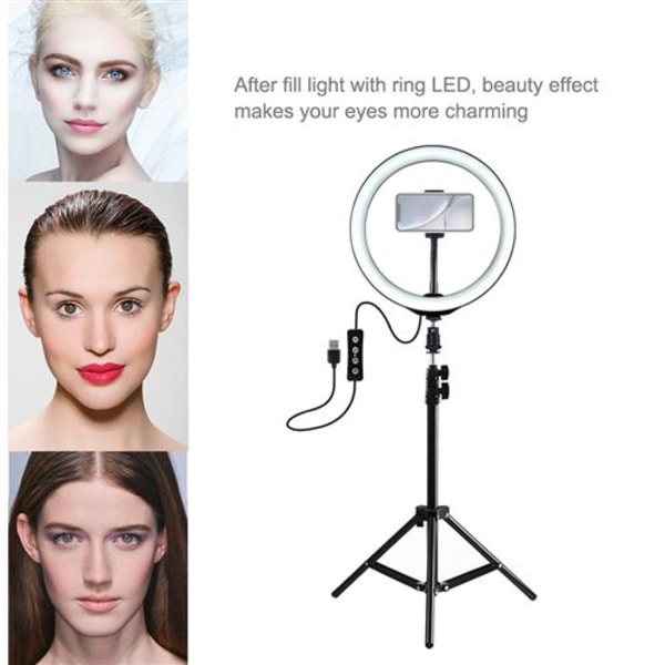 Ringlight Ringlight Xjpl537 jalustalla USB 3 valomoodilla Li:lle