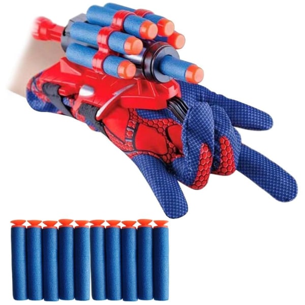 1x Spiderman Gloves Web Shooter Glove Cosplay Toy Prop Barnegave